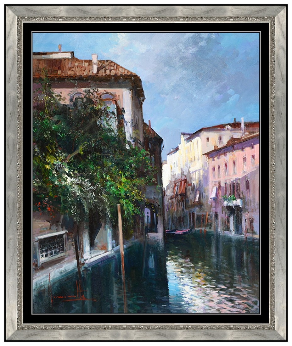 Claudio Simonetti Original Oil Painting On Canvas Italy Cityscape Signed Framed (1 of 5)