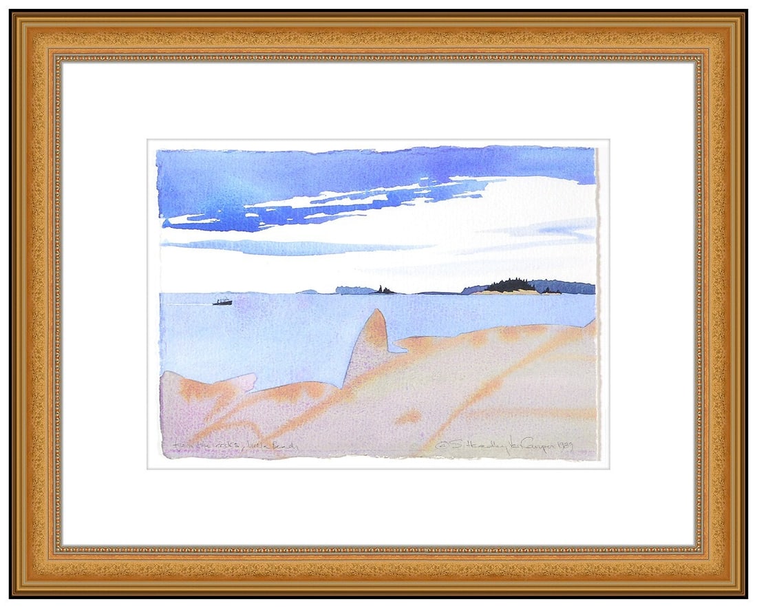 Susan Van Campen Original Watercolor Landscape Painting Signed Framed Art (1 of 5)