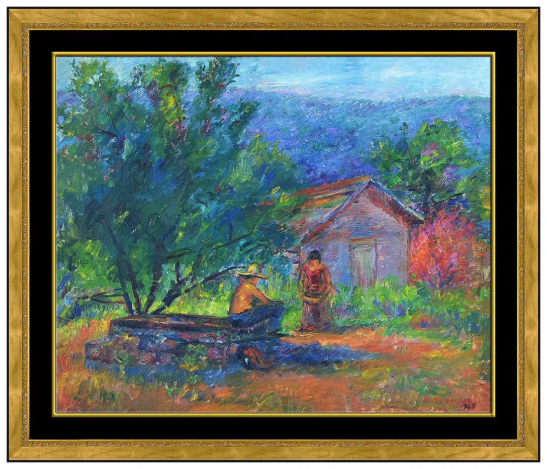 Clara Klinghoffer Original Oil Painting On Canvas Landscape Signed Framed Art: This lot includes:Gallery COA. In-house shipping available (insurance and international shipping for an additional charge).Artist: Clara KlinghofferTitle: Garden in Lake HillMedium: Oil on CanvasSize: