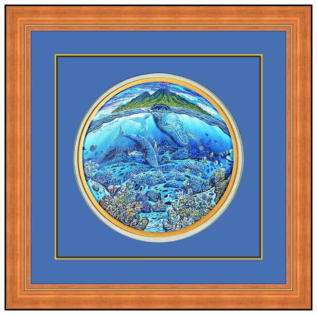 Robert Lyn Nelson Original Acrylic Painting On Canvas Ocean Signed Framed Art: This lot includes:Gallery COA. In-house shipping available (insurance and international shipping for an additional charge).Artist: Robert Lyn Nelson Title: Ocean SongMedium: Acrylic on CanvasSize: 10"