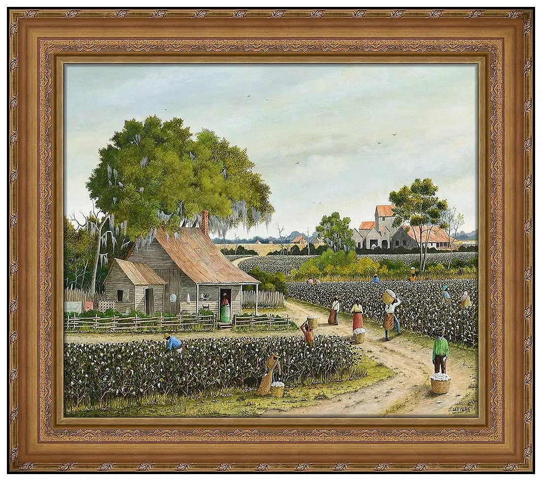 Jack R Meyers Original Acrylic Painting On Canvas Signed Landscape Framed Art: This lot includes:Gallery COA. In-house shipping available (insurance and international shipping for an additional charge).Artist: Jack R MeyersTitle: Work TimeMedium: Acrylic on CanvasSize: 15 &frac1
