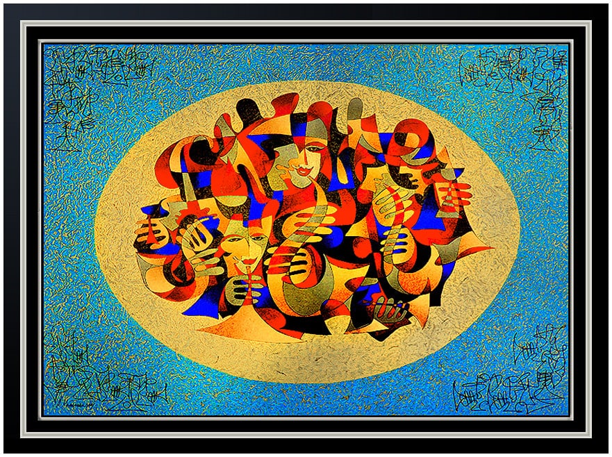 Anatole Krasnyansky Musicians Hand Embellished Giclee On Canvas Signed Art: This lot includes:Gallery COA. In-house shipping available (insurance and international shipping for an additional charge).Artist: Anatole KrasnyanskyTitle: Musicians - Hand EmbellishedMedium: Giclee