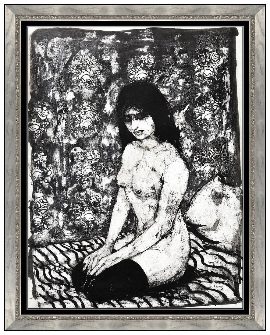 Franco Minei Original Oil Painting Signed Female Portrait Figurative Framed Art: This lot includes:Gallery COA. In-house shipping available (insurance and international shipping for an additional charge).Artist: Franco Minei Title: SolaugeMedium: oil painting on art paperSize: 20"