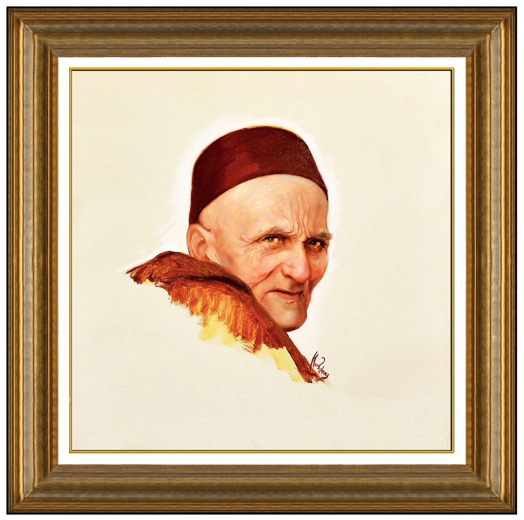 Lluis Ribas Original Oil Painting On Canvas Signed Male Portrait Framed Art: This lot includes:Gallery COA. In-house shipping available (insurance and international shipping for an additional charge).Artist: Lluis RibasTitle: El Musico Medium: Oil Painting On CanvasSize: 16" x