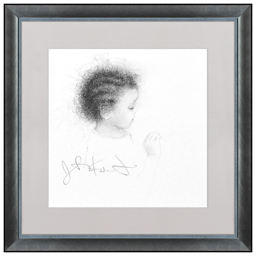 Jonathan Knight Original Graphite Drawing Signed Child Portrait Framed Art: This lot includes:Gallery COA. In-house shipping available (insurance and international shipping for an additional charge).Artist: Jonathan KnightTitle: The Little OneMedium: Graphite Drawing Size: 5