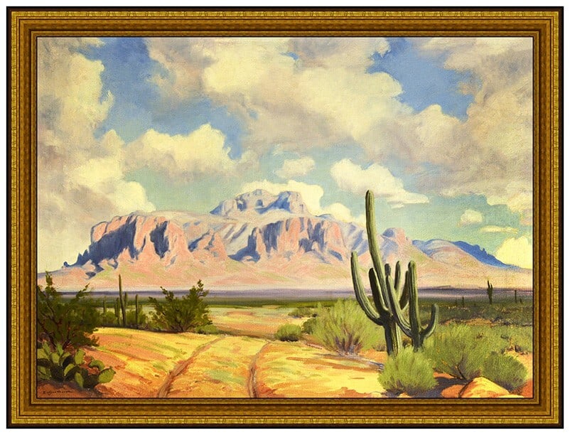 Eugene Thurston Original Oil Painting On Canvas Signed Landscape Framed Art (1 of 4)