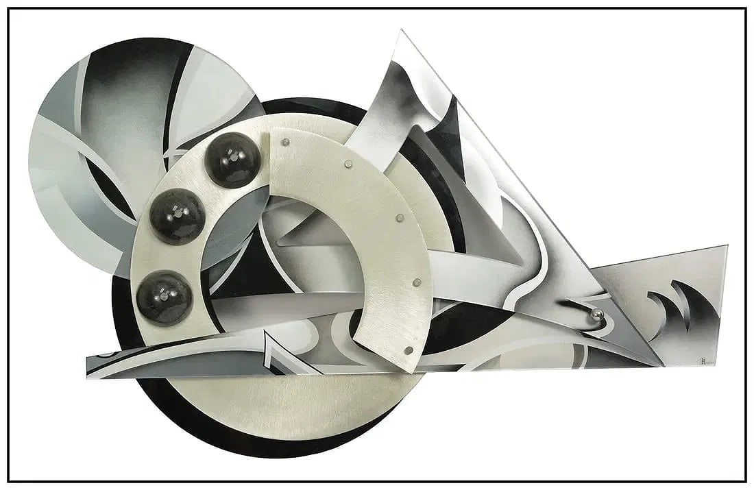 Shlomi Haziza 3D Stainless Steel Wall Sculpture Signed Abstract Design Artwork (1 of 4)