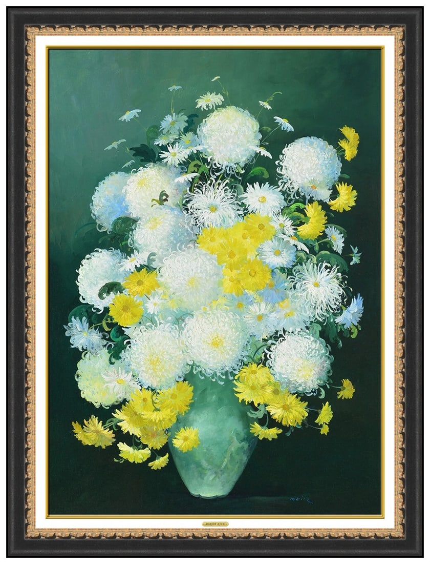 Marion Rice Large Original Oil Painting On Canvas Signed Floral Framed Artwork (1 of 6)