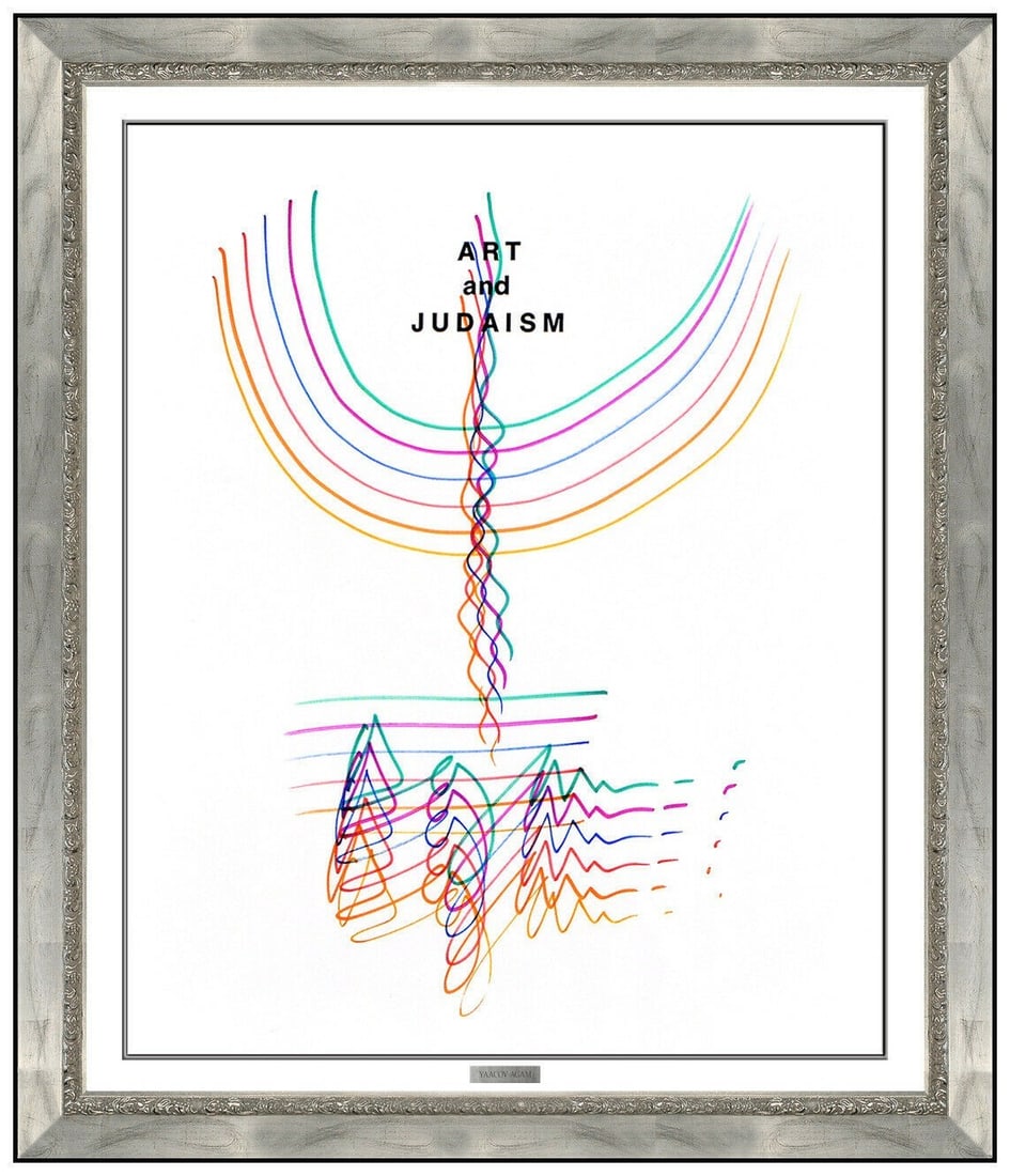 Yaacov Agam Original Signed Menorah Color Ink Drawing Abstract Op Artwork: This lot includes:Gallery COA. In-house shipping available (insurance and international shipping for an additional charge).Artist: Yaacov Agam Title: MenorahMedium: Color Ink DrawingSize: 12" x 10" Fr