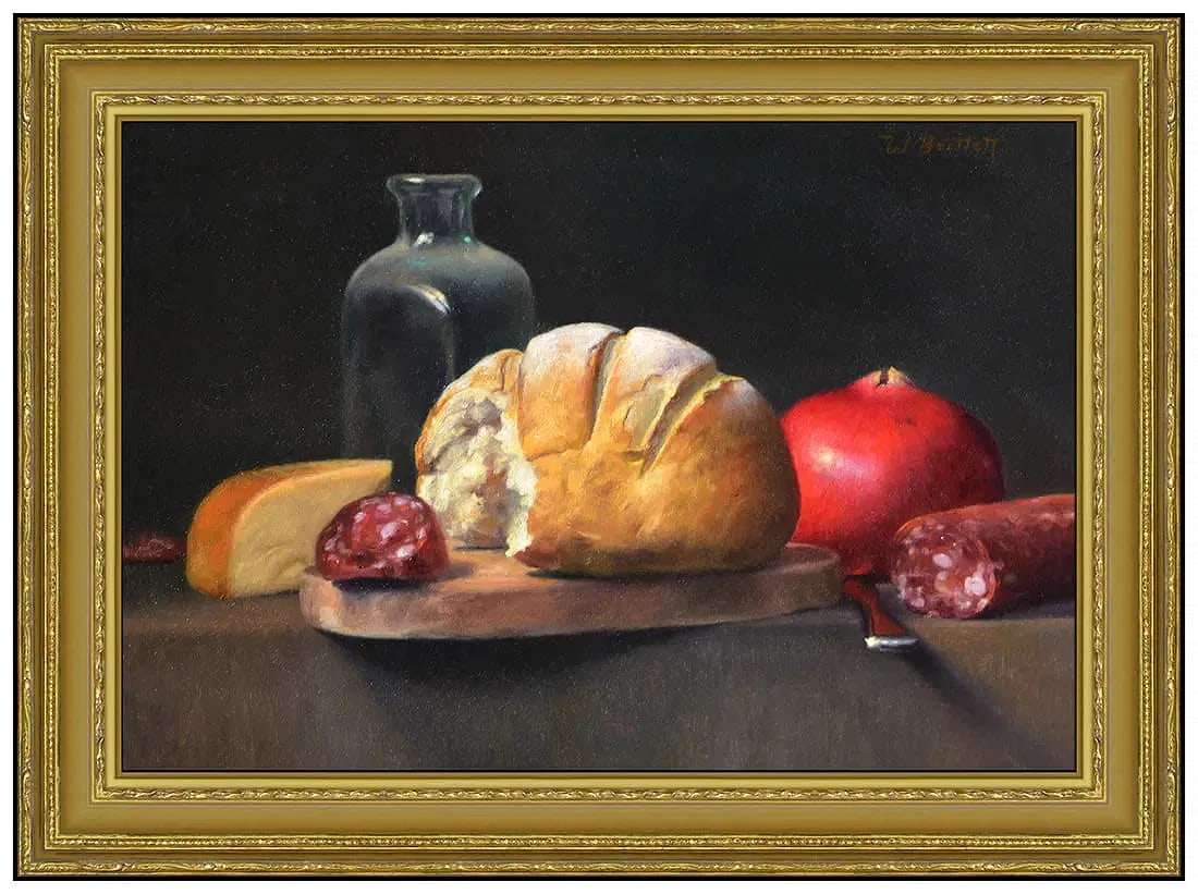 William E Bartlett Original Oil Painting On Canvas Signed Still Life Framed Art: This lot includes:Gallery COA. In-house shipping available (insurance and international shipping for an additional charge).Artist: William E BartlettTitle: Still Life Medium: Oil painting on canvasSiz
