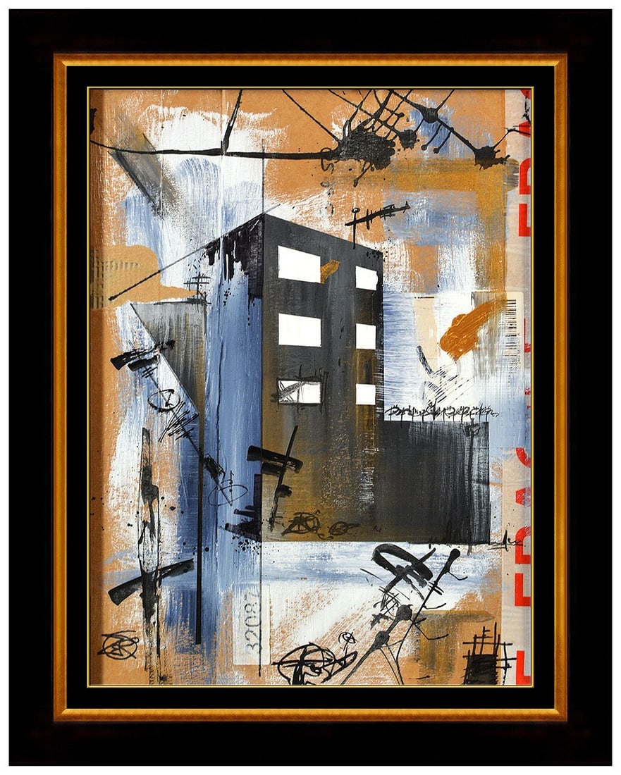 Stephen Irving Zero Gradient Original Painting On Board Cityscape Signed Framed (1 of 4)