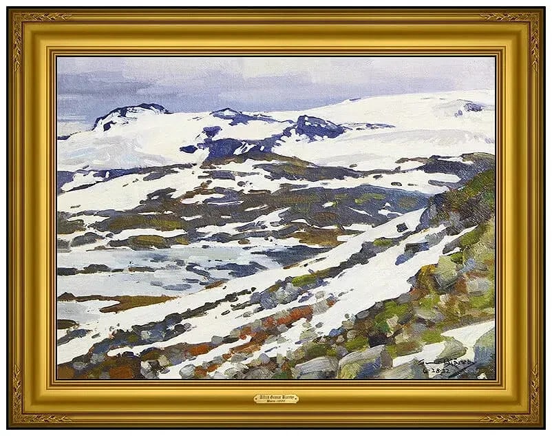 Alfred Bjareby Original Oil Painting On Board Mountain Landscape Signed Framed (1 of 5)