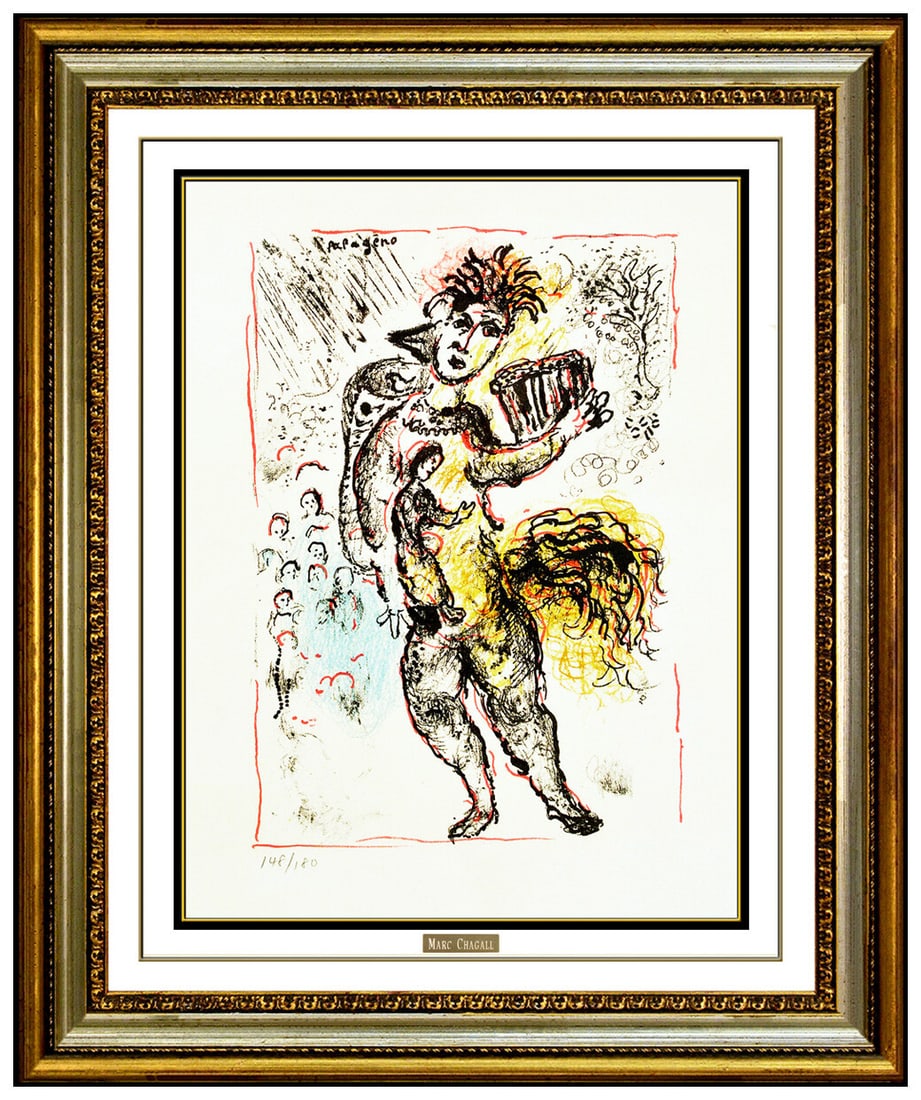 Marc Chagall Hand Signed Color Lithograph La Feerie Et Le Royaume Framed Artwork (1 of 5)