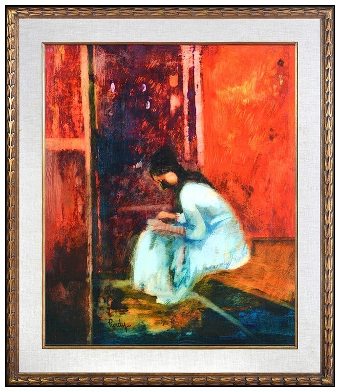Donald Purdy Original Oil Painting On Board Portrait Signed Framed Art: This lot includes:Gallery COA. In-house shipping available (insurance and international shipping for an additional charge).Artist: Donald PurdyTitle: Keeping to ThyselfMedium: Oil Painting On BoardSiz