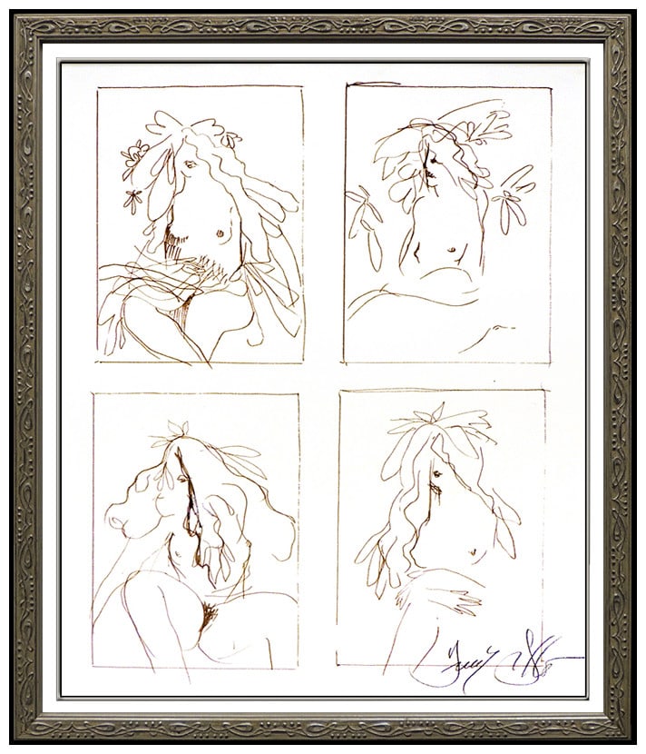 Frank Gallo Original Ink Drawing Female Nude Portrait Hand Signed Artwork: This lot includes:Gallery COA. In-house shipping available (insurance and international shipping for an additional charge).Artist: Frank GalloTitle: Study For Nude SculpturesMedium: Ink DrawingSize: 1