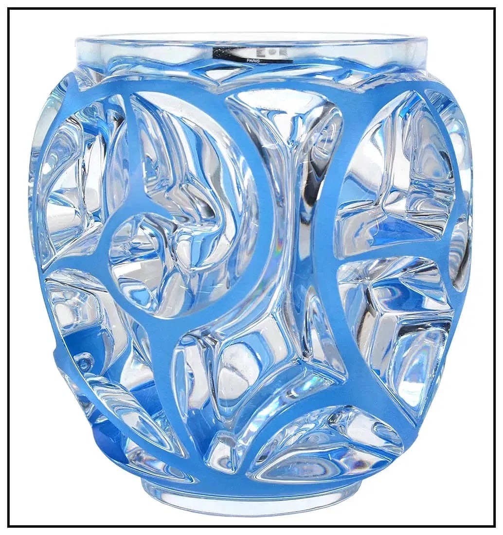Lalique French Glass Vase Sculpture Full Round Nature Signed Artwork (1 of 5)