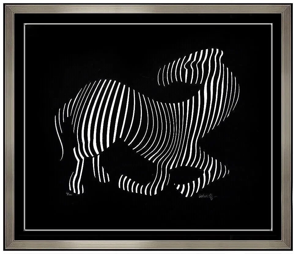 Victor Vasarely Original Cast Relief Sculpture Zebra Signed Modern Animal Artwork (1 of 6)