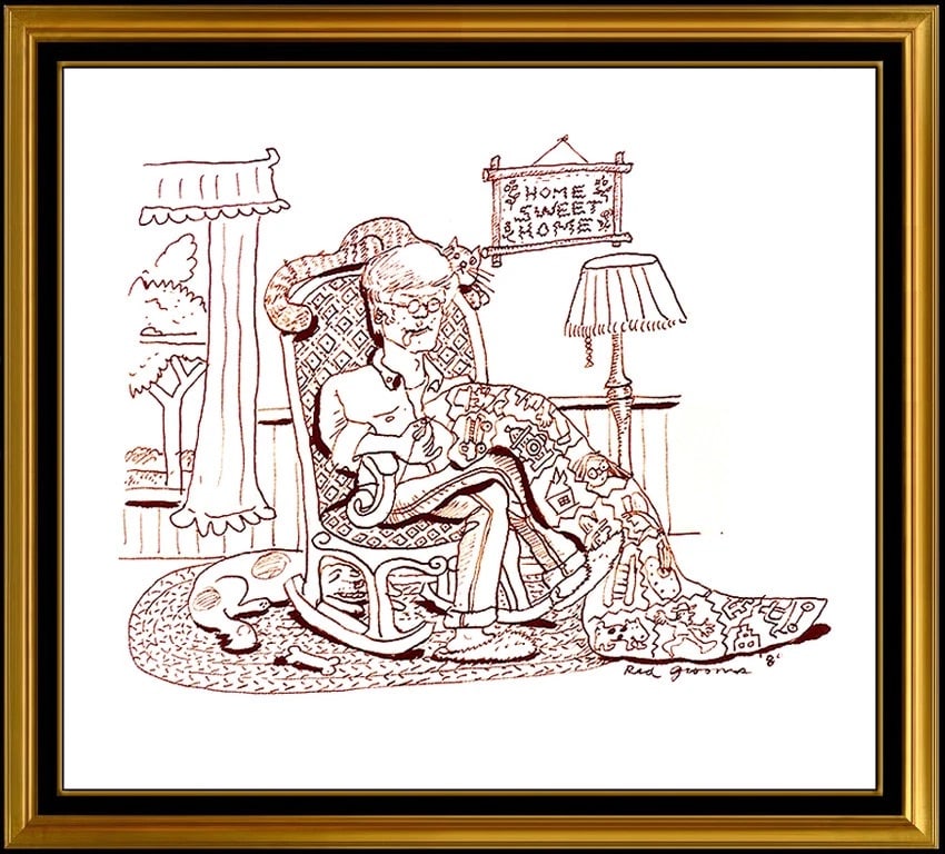 Red Grooms Original Ink Drawing Hand Signed Modern Caricature Artwork: This lot includes:Gallery COA. In-house shipping available (insurance and international shipping for an additional charge).Artist: Red GroomsTitle: Coast to Coast: 26th Street to Beverly HillsMedium: