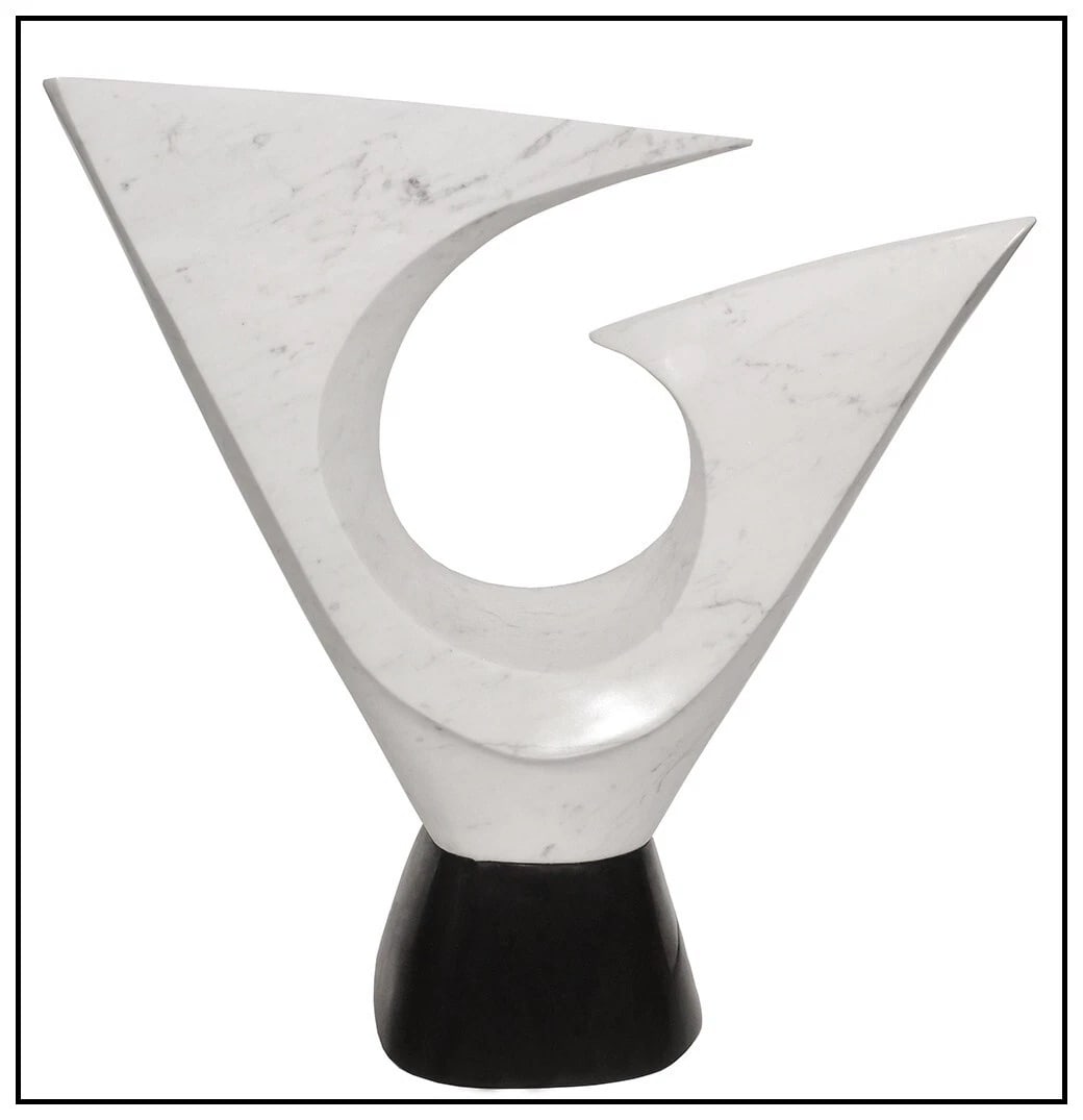 Robert Garcia Original Hand Carved Marble Sculpture Signed Large Abstract Art (1 of 5)