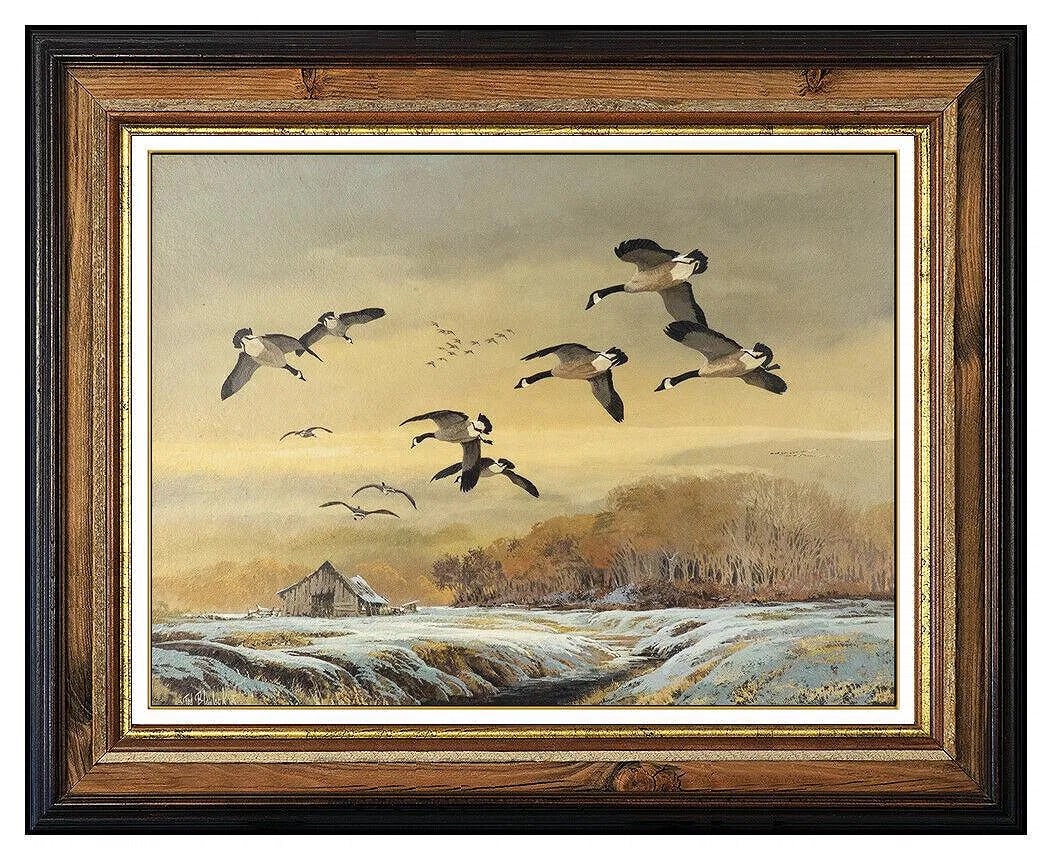 Ted Blaylock Original Oil Painting On Board Wildlife Birds Signed Framed Artwork (1 of 4)