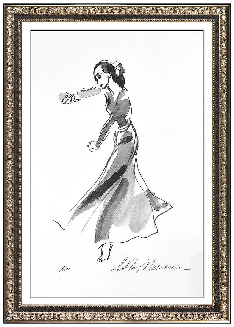 Leroy Neiman Original Martha Graham Dancer Portrait Hand Signed Lithograph Art (1 of 5)