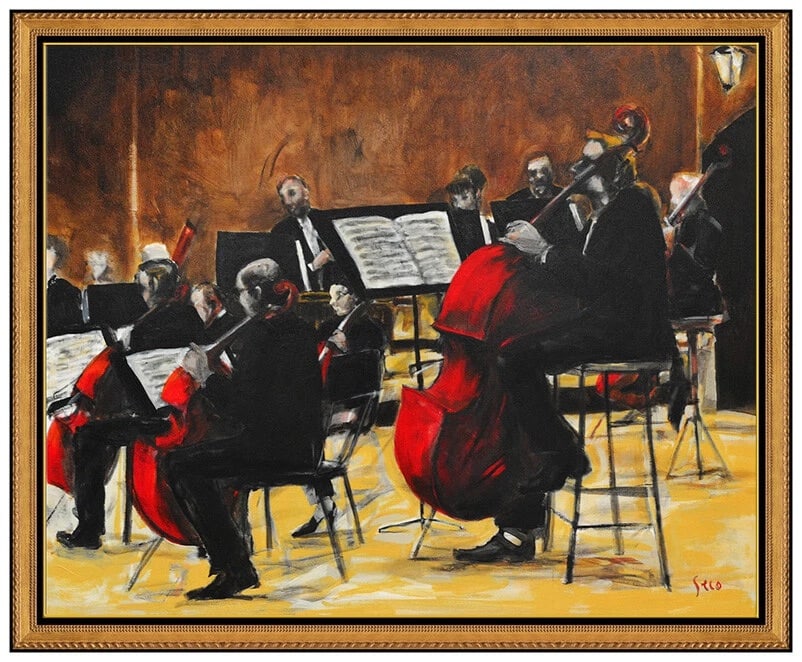 Ernesto Seco Original Acrylic Painting On Canvas Music Signed Oil Art Huge 48X60 (1 of 6)