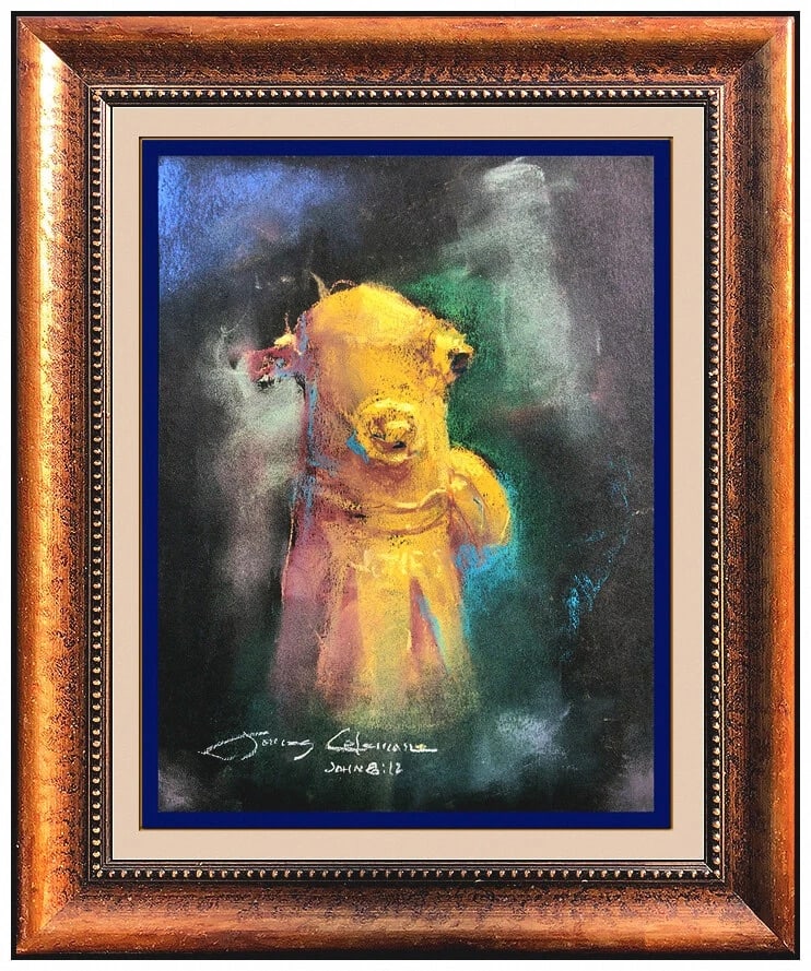 James Coleman Original Pastel Painting Signed Walt Disney Cityscape Framed Art: This lot includes:Gallery COA. In-house shipping available (insurance and international shipping for an additional charge).Artist: James ColemanTitle: James City Hydrant Medium: Pastel PaintingSize: 1