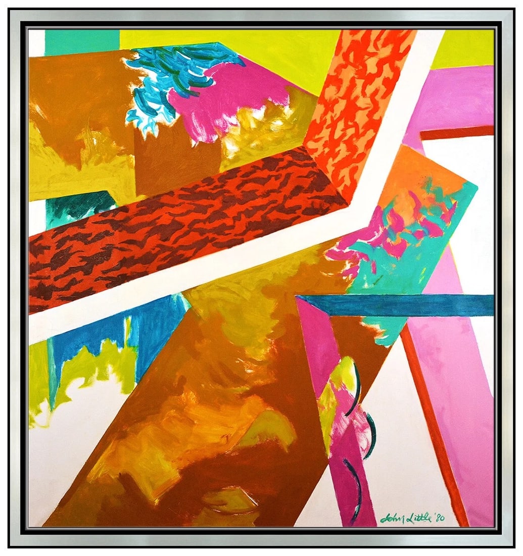 John Little Large Original Oil Painting On Canvas Signed Abstract Modern Art (1 of 6)