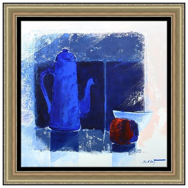 Emile Bellet Original Oil Painting On Canvas Signed Still Life Framed Artwork (1 of 5)