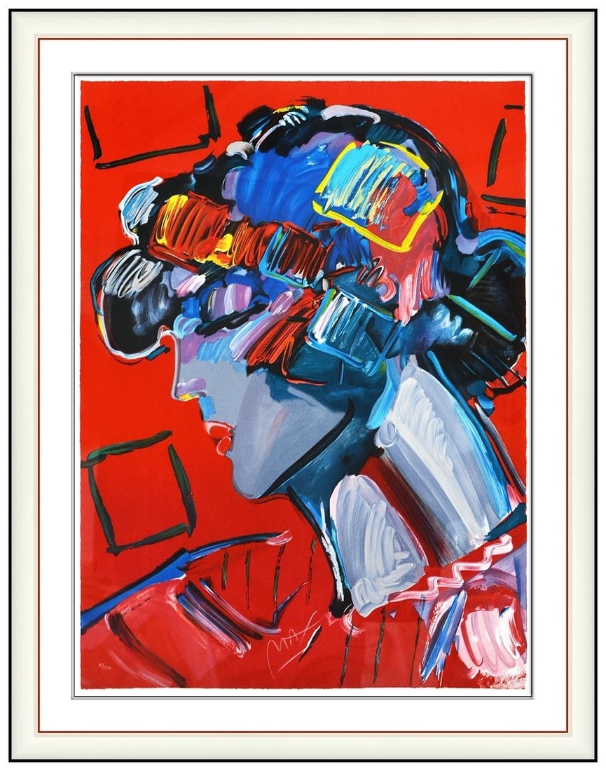 Peter Max Crimson Lady Original Screenprint Hand Signed Female Pop Portrait (1 of 6)