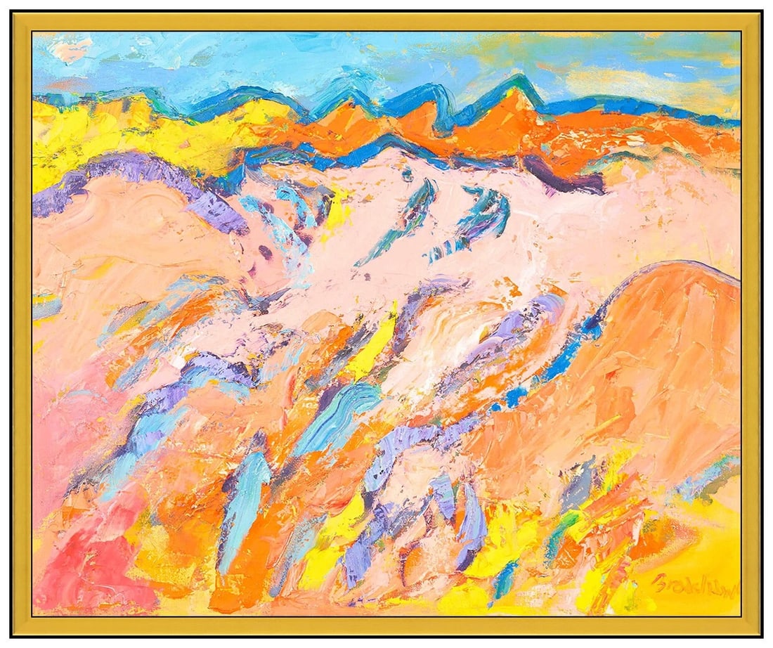 Brian Bradshaw Large Original Oil Painting On Canvas Signed Abstract Sand Landscape: This lot includes:Gallery COA. In-house shipping available (insurance and international shipping for an additional charge).Artist: Brian BradshawTitle: The Dunes Medium: Oil Painting On CanvasSize: 30