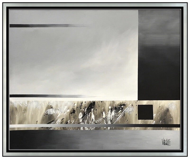 Italo Valenti Large Original Oil Painting On Canvas Signed Abstract Modern Art: This lot includes:Gallery COA. In-house shipping available (insurance and international shipping for an additional charge).Artist: Italo ValentiTitle: Storm on the HorizonMedium: Oil Painting On Canva