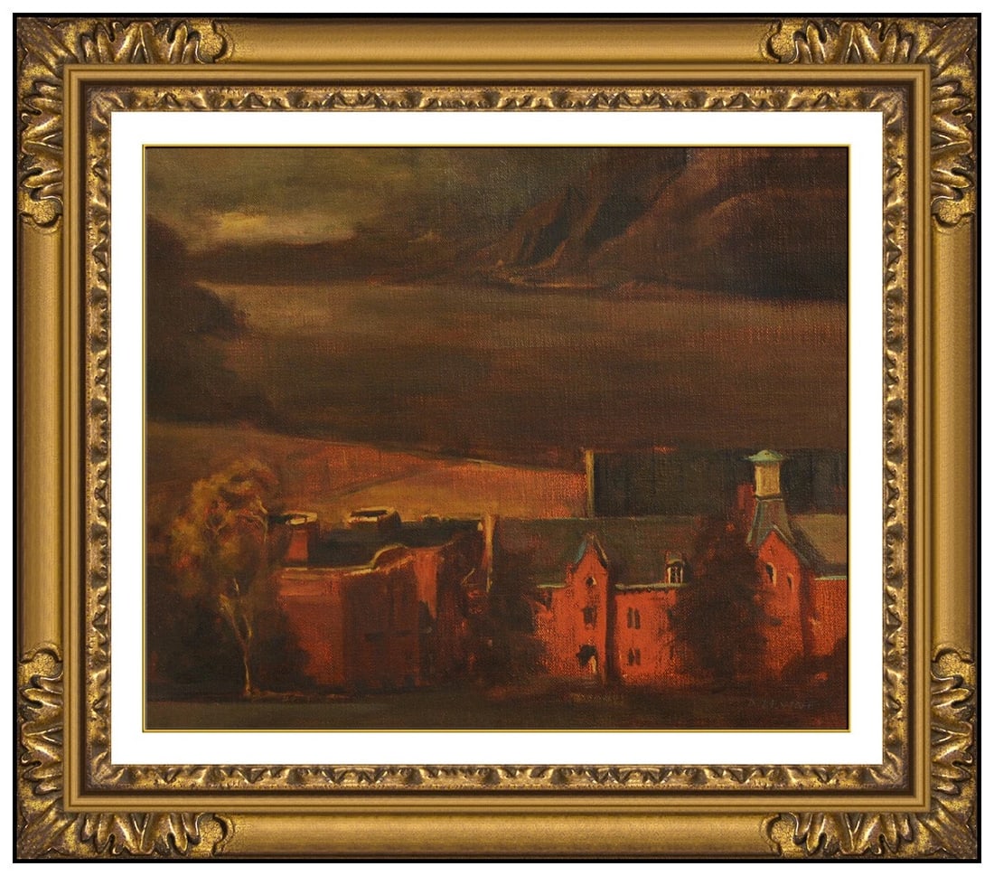 David Levine Original Oil Painting On Canvas Signed West Point Landscape Framed: This lot includes:Gallery COA. In-house shipping available (insurance and international shipping for an additional charge).Artist: David LevineTitle: The Finest AcademyMedium: Oil On Canvas PaintingSi