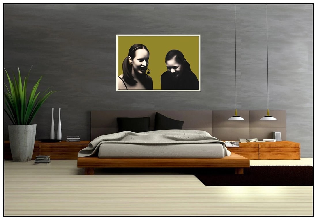 Heidi Mcfall Large Original Pastel Acrylic Painting Signed Female Portrait Framed (1 of 4)