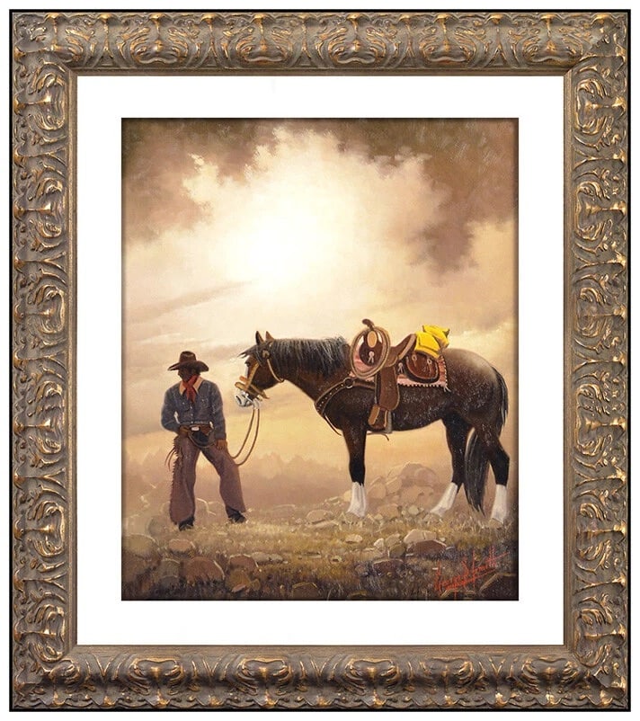 George Dee Smith Original Western Horse Cowboy Painting On Board Signed Artwork (1 of 5)
