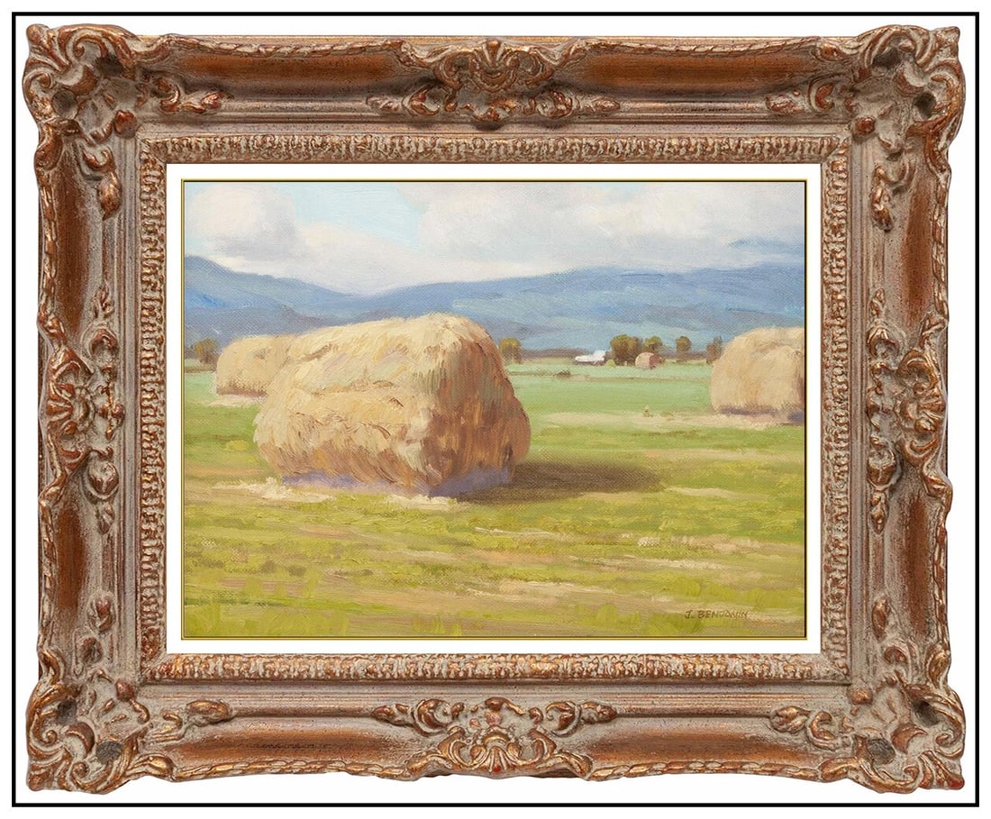 Jason Benjamin Original Oil Painting On Canvas Board Signed Rural Landscape Art (1 of 4)