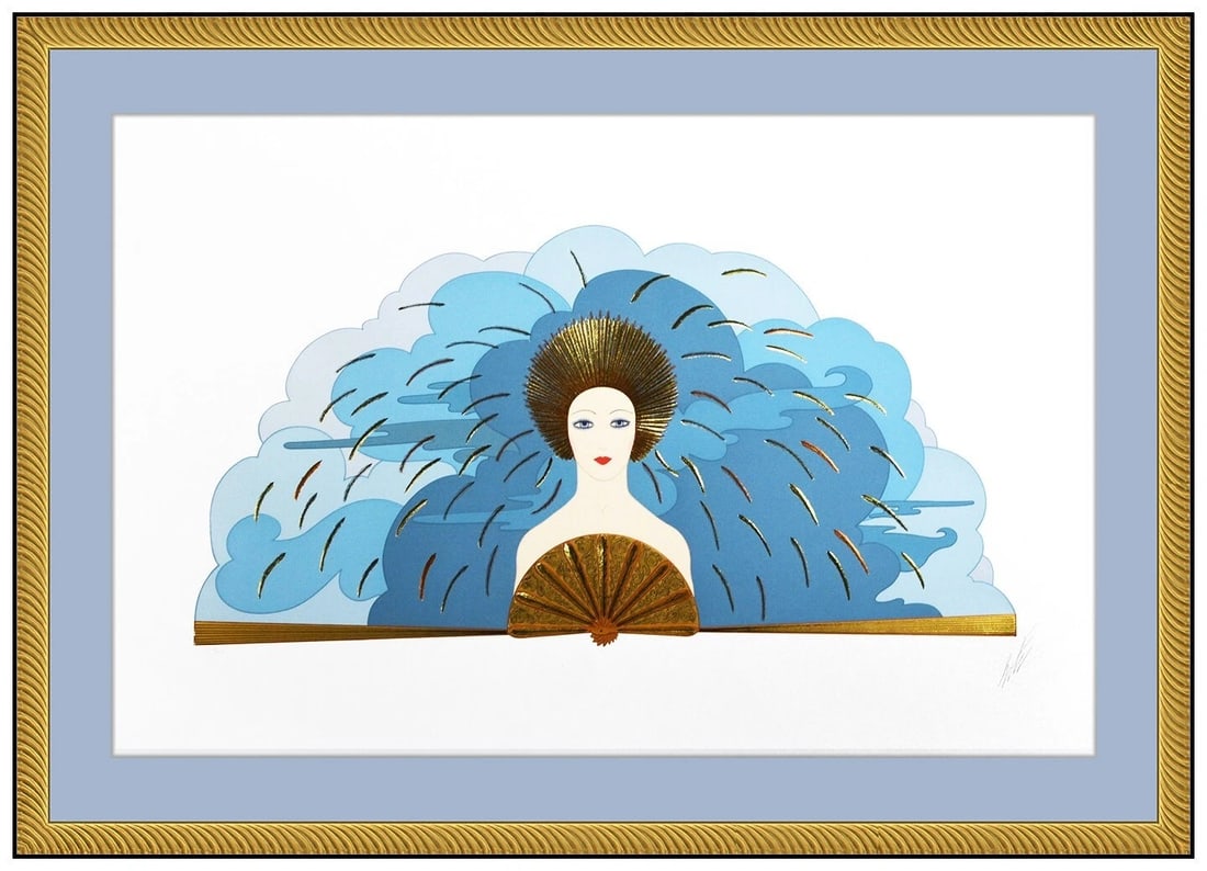 Erte The Storm Embossed Color Serigraph Hand Signed Ballet Set Design Framed Art: This lot includes:Gallery COA. In-house shipping available (insurance and international shipping for an additional charge).Artist: ErteTitle: The StormMedium: SerigraphSize: 26” x 38” Fram