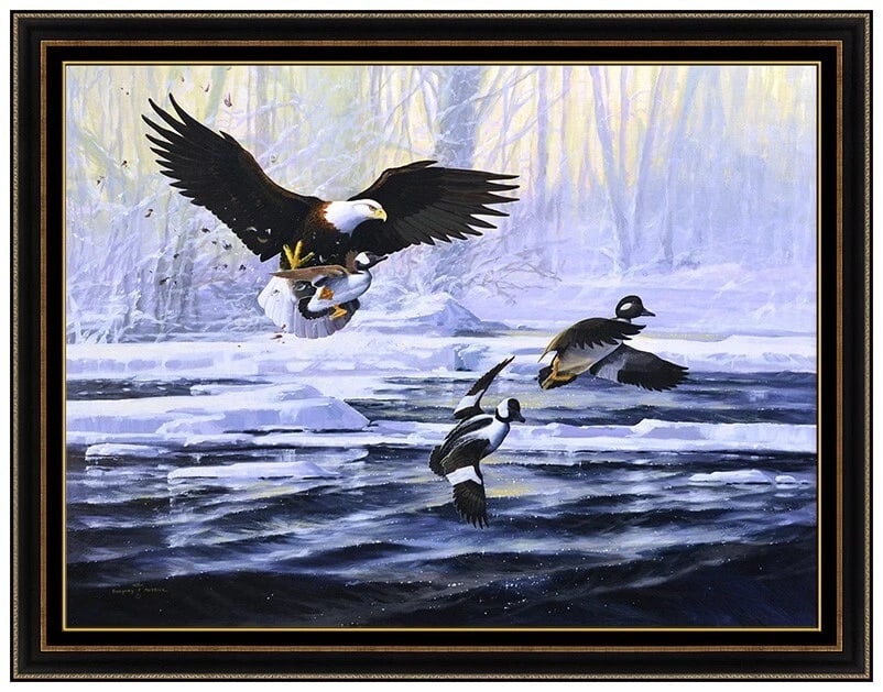 Gregory Messier Large Original Oil Painting On Board Signed Eagle Framed Art (1 of 5)