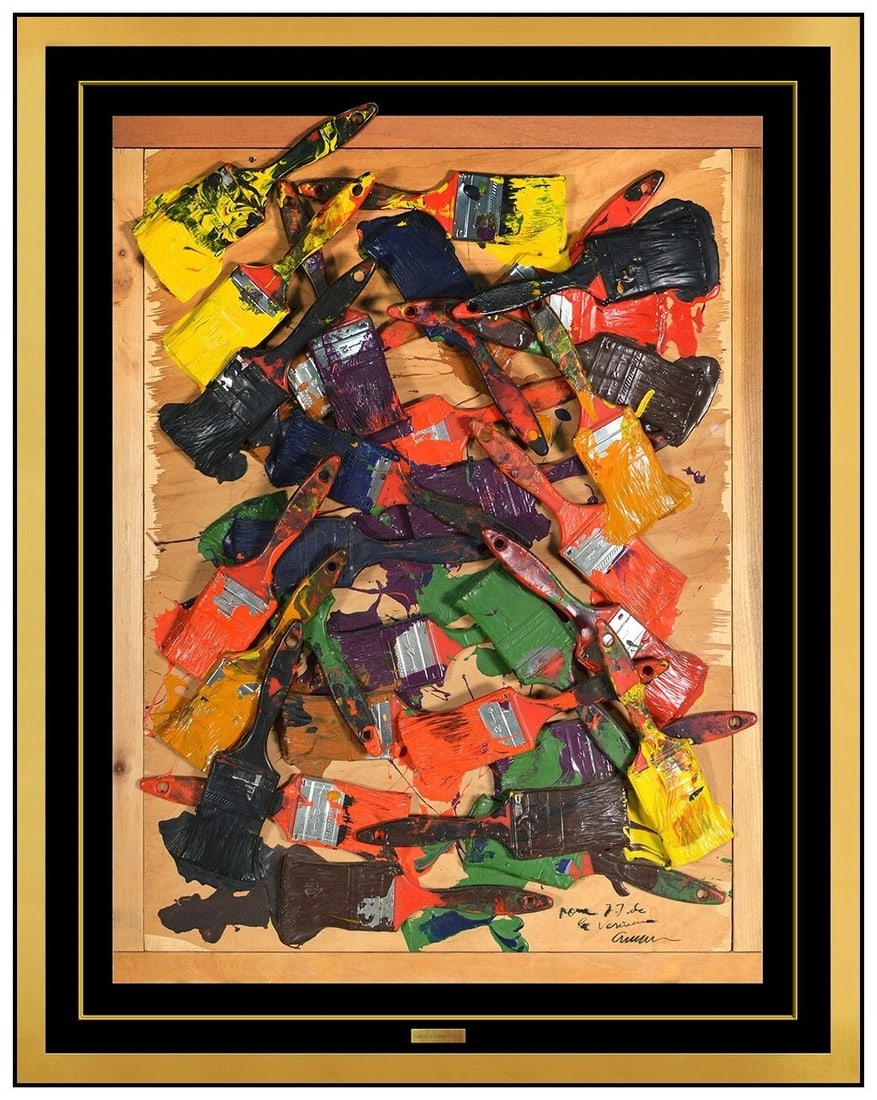 Arman Pierre Fernandez Original Accumulation Sculpture Signed Paint Brush Art (1 of 5)