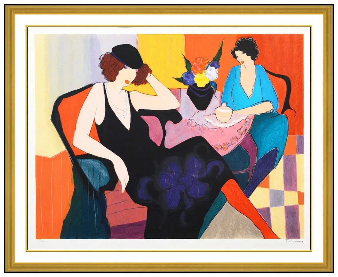 Itzchak Tarkay Large Original Color Serigraph Signed Lady Portrait Serenity Art (1 of 6)