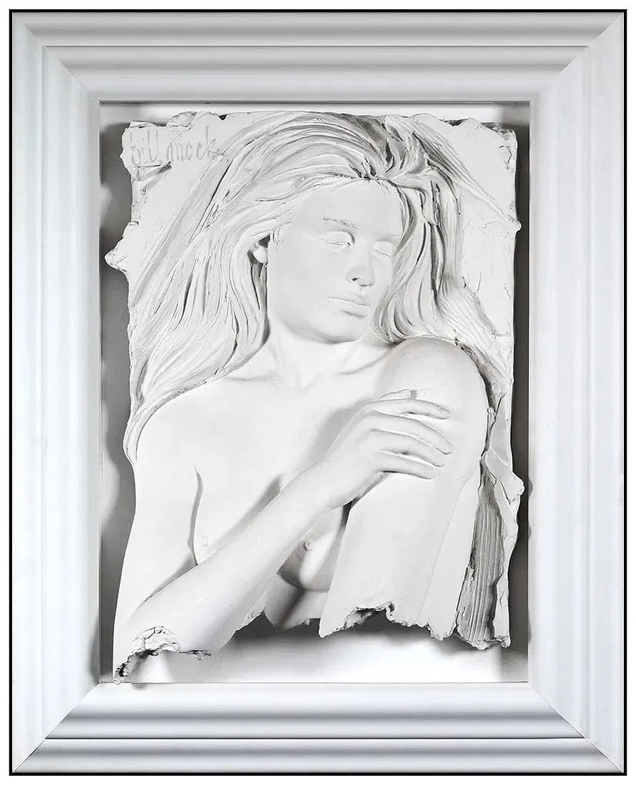 Bill Mack Enchantment Original Bonded Sand Relief Sculpture Signed Nude Art: This lot includes:Gallery COA. In-house shipping available (insurance and international shipping for an additional charge).Artist: Bill MackTitle: EnchantmentMedium: Bonded Sand Relief Sculpture Size: