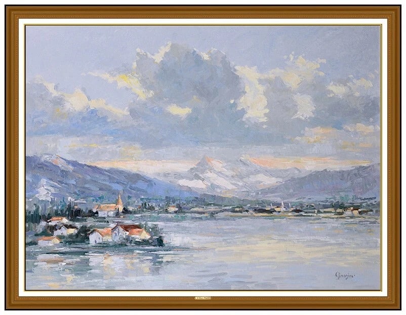 C James Frazier Original Oil Painting On Canvas Signed Landscape Water Framed: This lot includes:Gallery COA. In-house shipping available (insurance and international shipping for an additional charge).Artist: C James Frazier Title: Morning In The Bay Medium: Oil On Canvas Size: