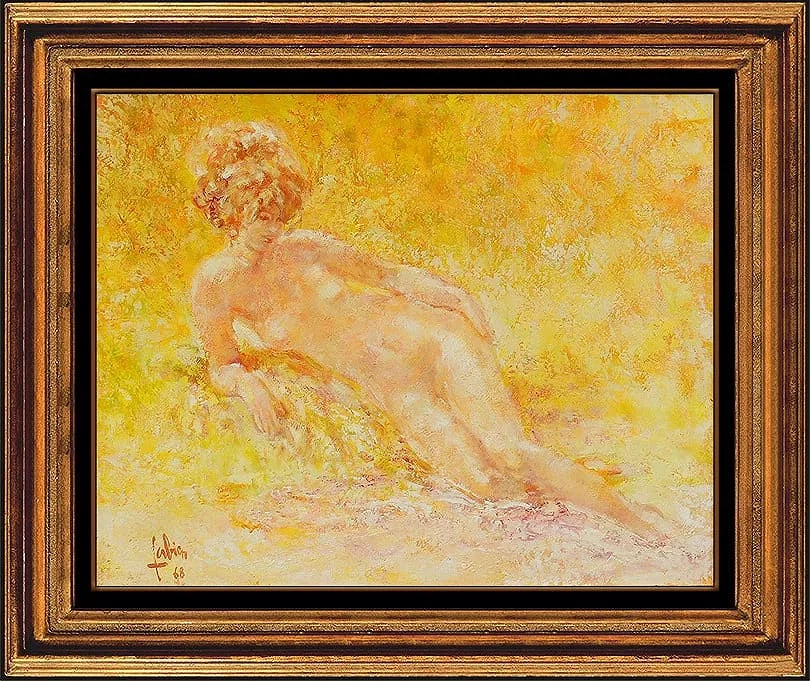 Louis Fabien Original Oil Painting On Canvas Signed Female Portrait Framed Art (1 of 5)