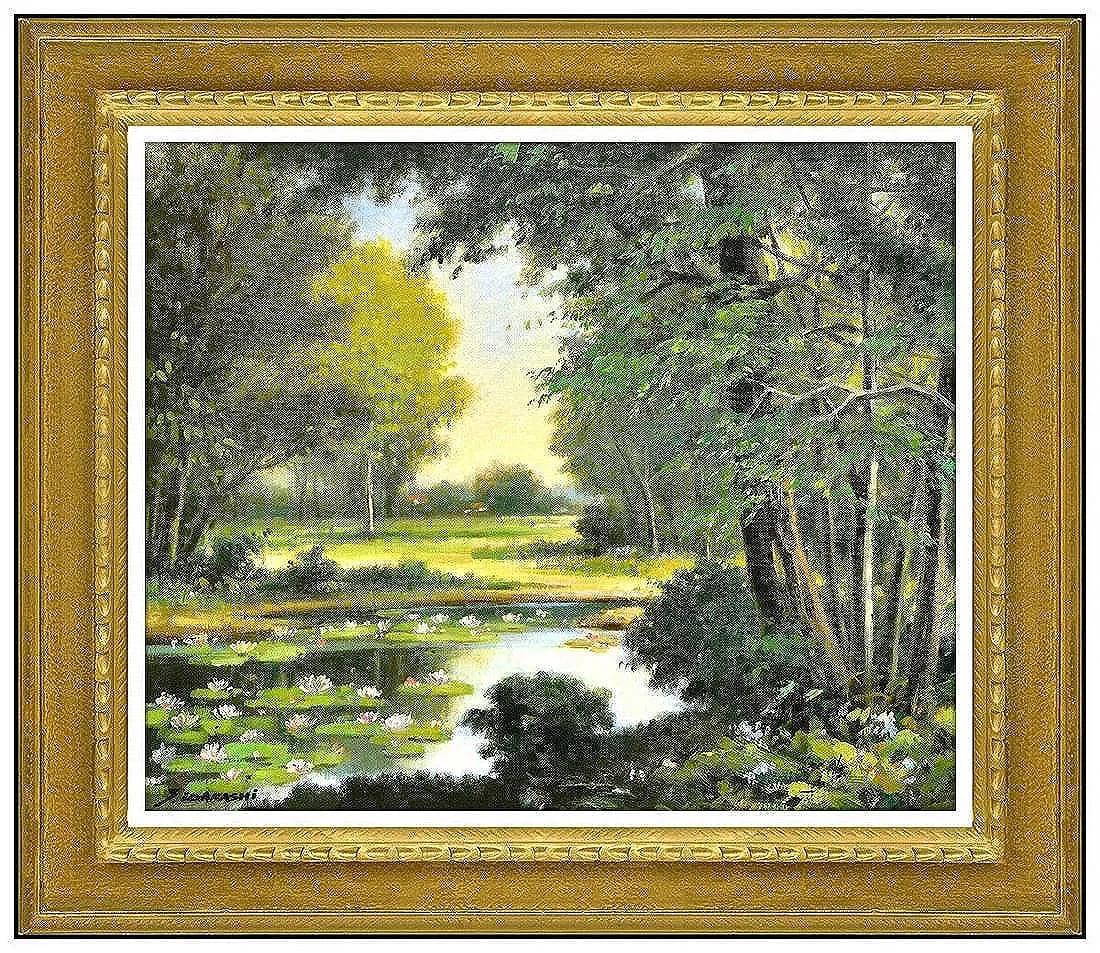 Seitoku Igarashi Original Oil Painting On Canvas Signed Water Landscape Art (1 of 4)