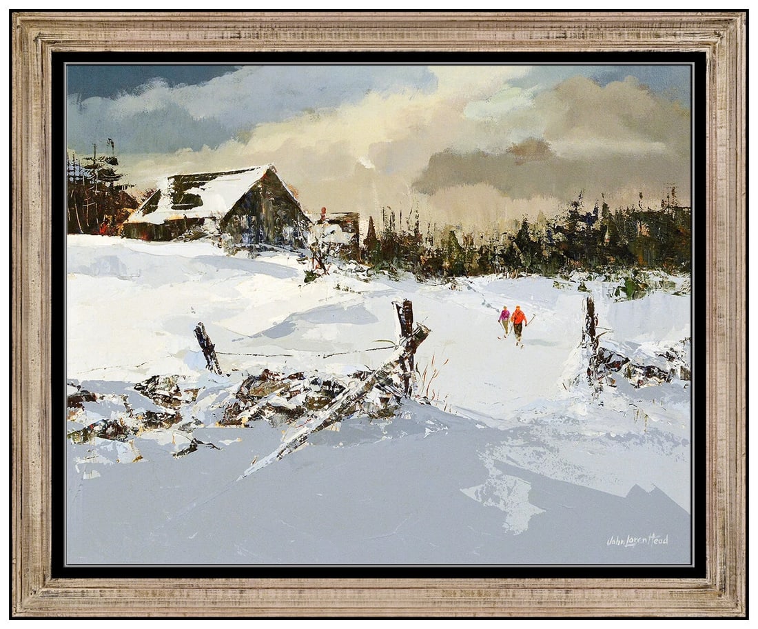 John Loren Head Original Oil Painting On Board Signed Winter Landscape Art (1 of 4)