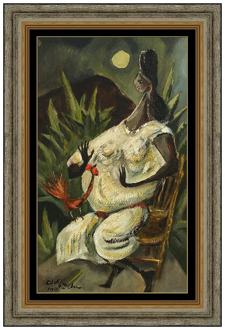 Adolf Dehn Original Oil Painting On Board Signed Abstract Portrait Framed Art (1 of 4)