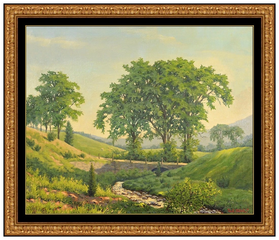 Paul Strisik Large Original Oil Painting On Canvas Signed Landscape Framed Art (1 of 5)