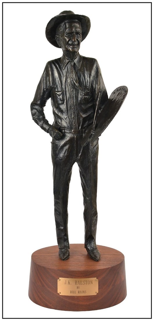 Bill Rains James Ralston Original Bronze Sculpture Signed Figurative Painter Art (1 of 7)