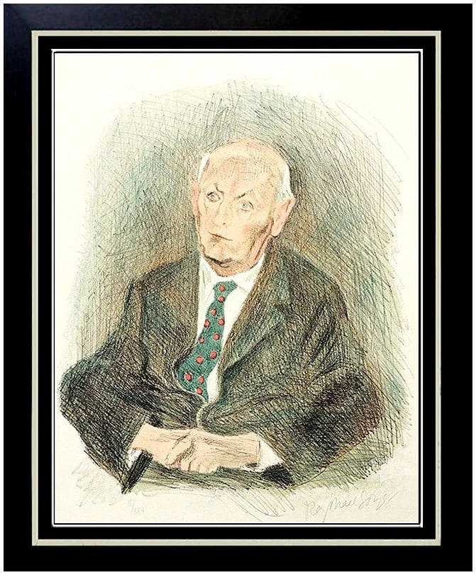 Raphael Soyer Isaac Singer Gentleman From Cracow Signed Deluxe Lithograph Framed Art (1 of 5)