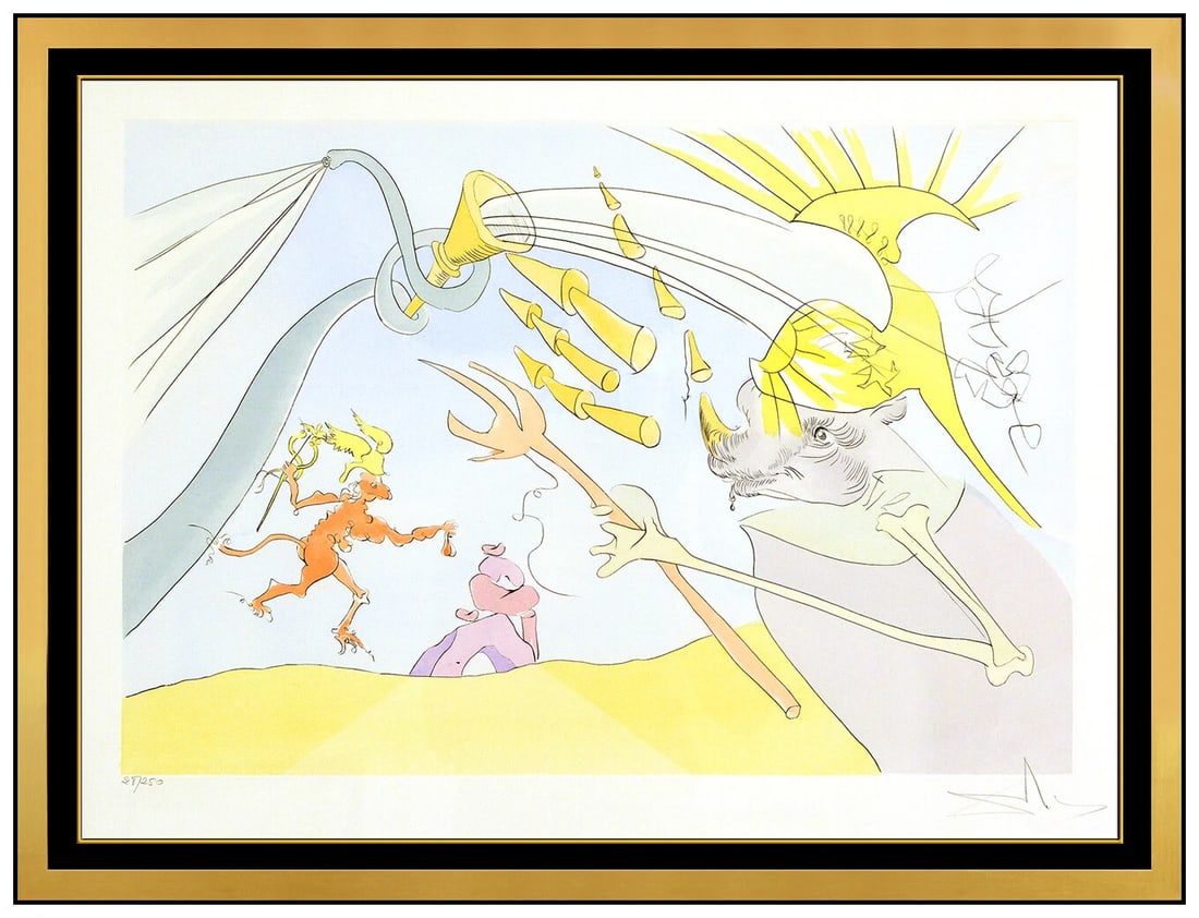 Salvador Dali Original Hand Signed Pochoir Color Engraving Surreal Jupiter Art (1 of 5)